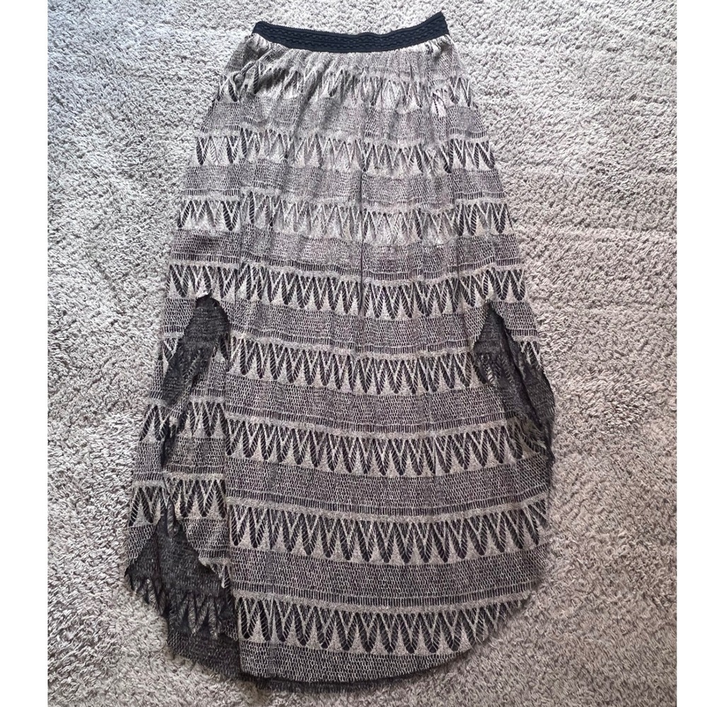 Miss Me Maxi Skirt Womens S Silver‎ Black NWT Metallic